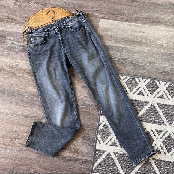 Rag & bone Dre lowrise slim boyfriend jeans in a washed out black/gray‎ size 27 - Picture 2 of 8